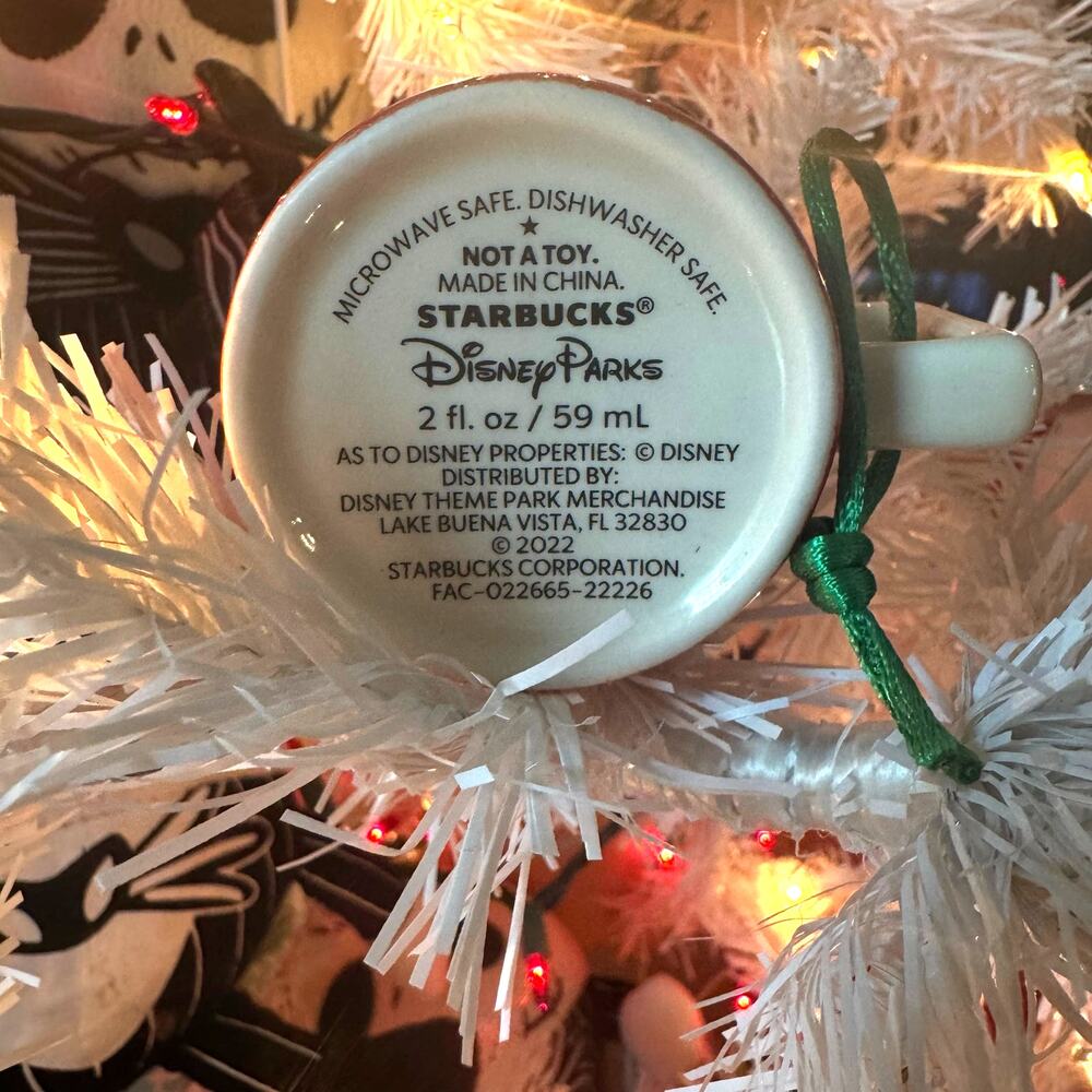 Disney Parks 2022 Starbucks Christmas Ornament Mickey Mouse Mini Mug - Picture 2 of 4
